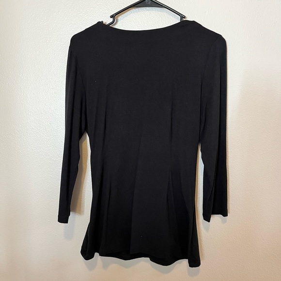 Soft Surroundings Black Faux Wrap V-Neck Top M - Picture 6 of 6